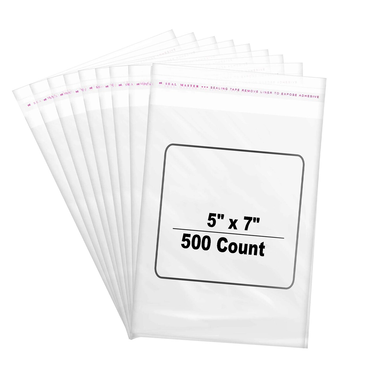 500 Count Clear Resealable Cellophane Bags Self Seal Envelopes 5" x 7" for for Crafts and Gift Packaging